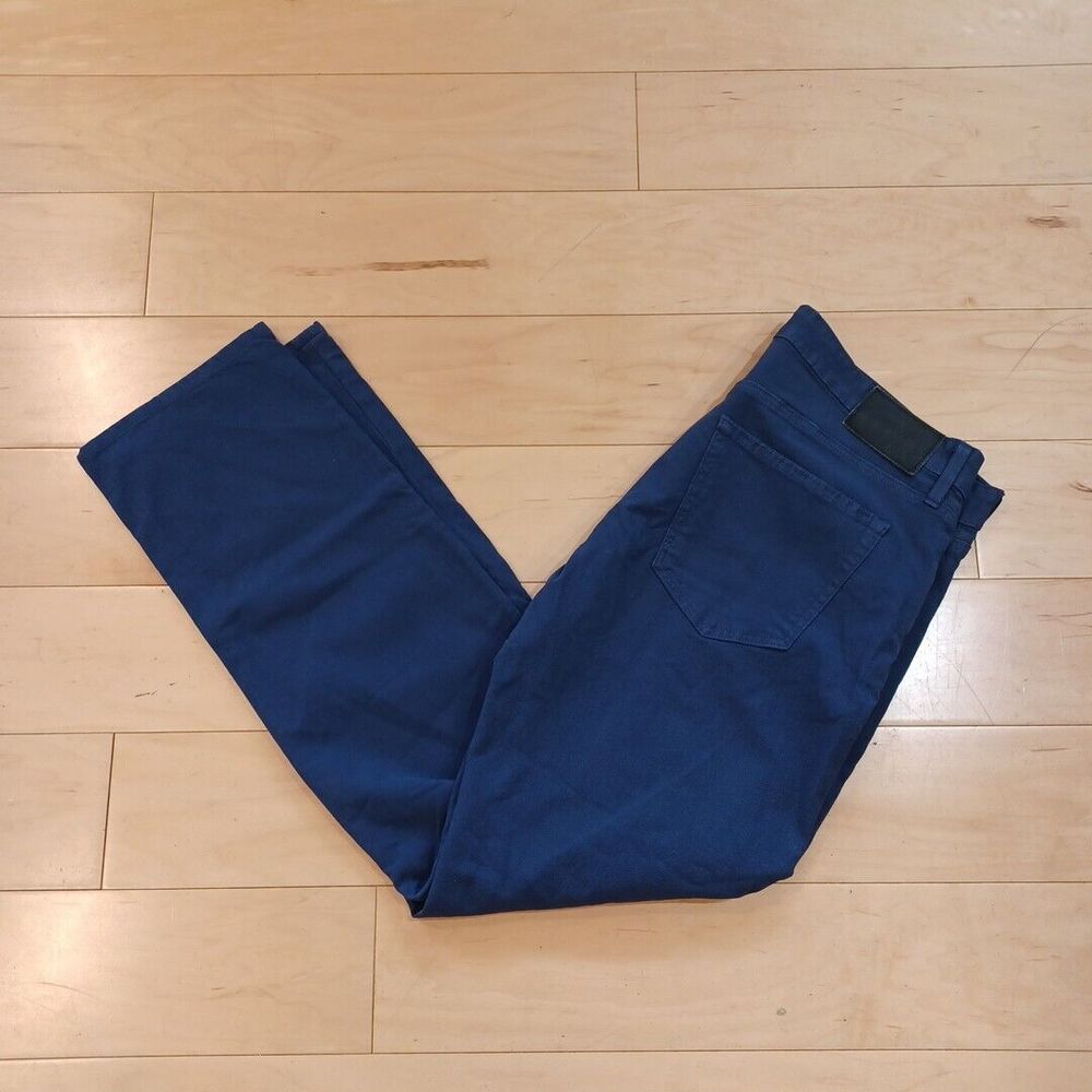 S.M.N The Hunter Standard Slim Non Denim Straight Leg Pants Navy Blue 36x29"
